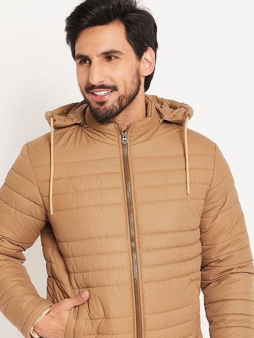men solid long sleeve puffer jacket - 22291417 - Very Small Image - 1