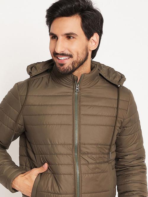 men solid long sleeve puffer jacket - 22291424 - Very Small Image - 1