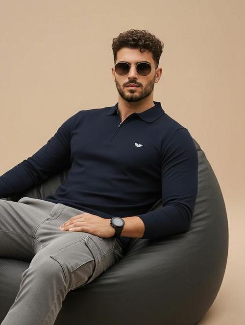 men solid long sleeve polo t-shirt - 22291582 - Very Small Image - 1