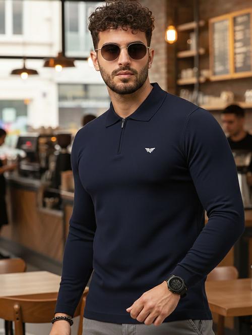 men solid long sleeve polo t-shirt - 22291647 - Very Small Image - 1