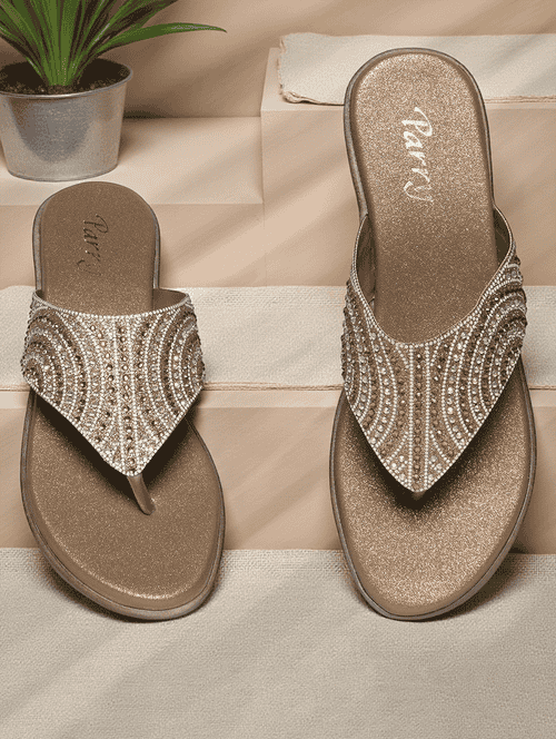 women embellished slip on flat sandals - 22292242 - Very Small Image - 1