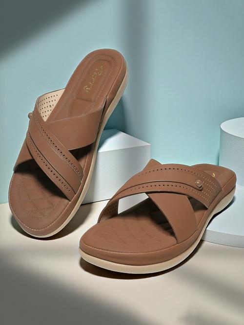 women solid slip on flat sandals - 22292253 - Very Small Image - 1