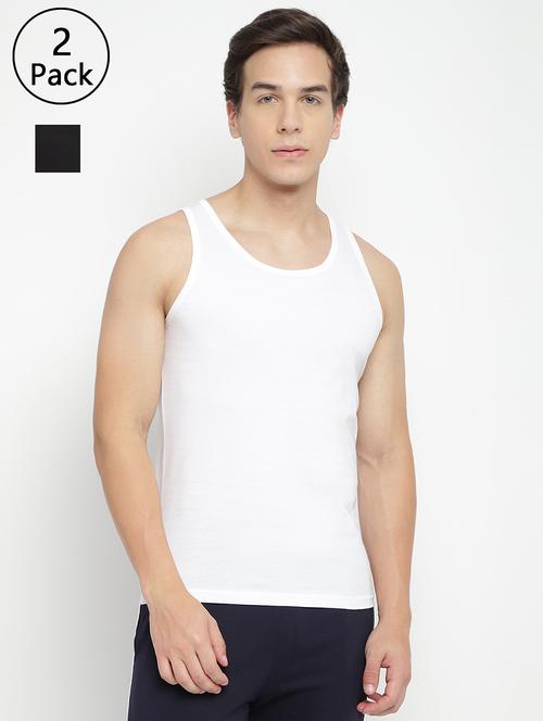 men pack of 2 solid sleeveless vest - 22294880 - Very Small Image - 1