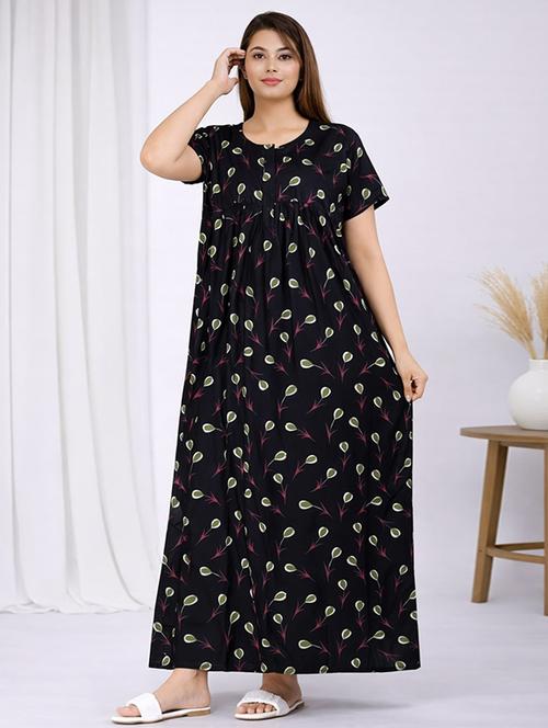 women printed short sleeve nighty - 22294899 - Very Small Image - 1