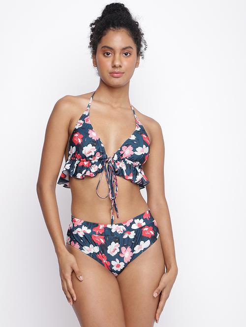 women grey floral print tankini set - 22298382 - Very Small Image - 1