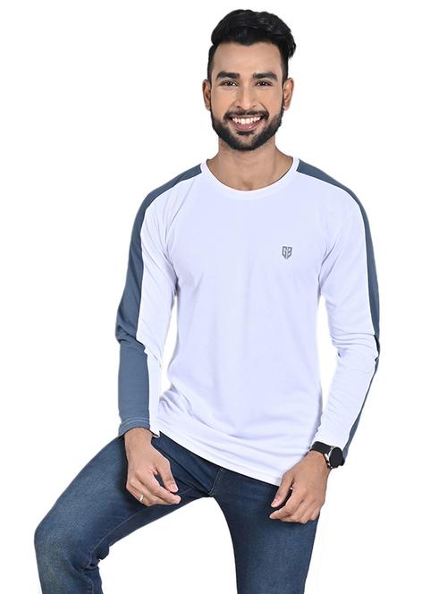 men color block long sleeve slim fit t-shirt - 22299329 - Very Small Image - 1