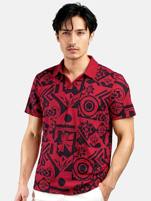 men printed short sleeve regular fit polo t-shirt - 22300128 - Very Small Image - 1