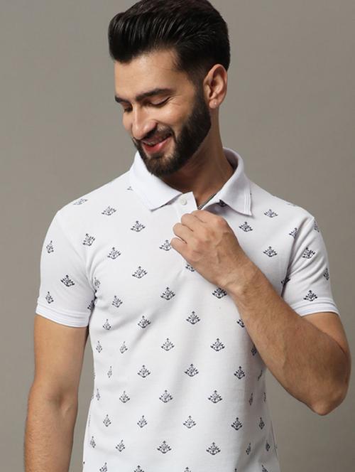 men printed short sleeve polo t-shirt - 22300198 - Very Small Image - 1
