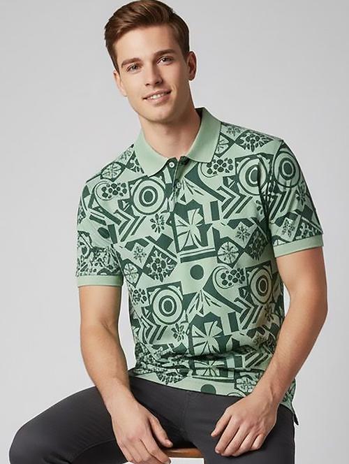 men printed short sleeve polo t-shirt - 22300207 - Very Small Image - 1
