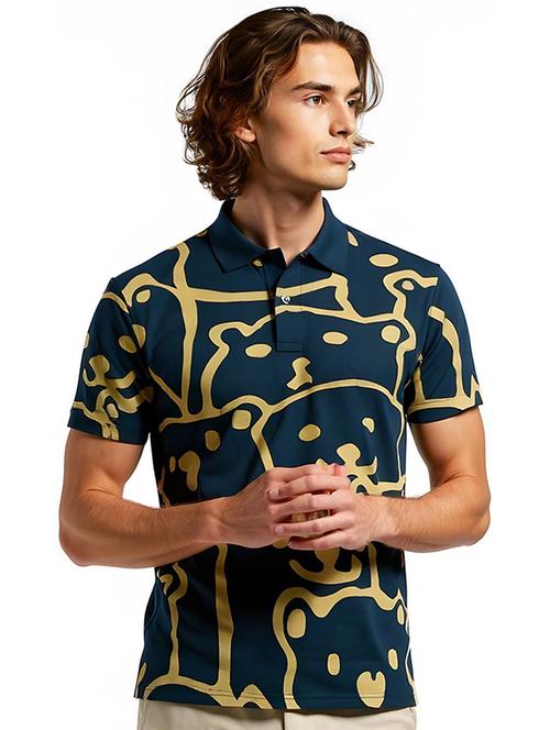 men printed short sleeve polo t-shirt - 22300222 - Very Small Image - 1