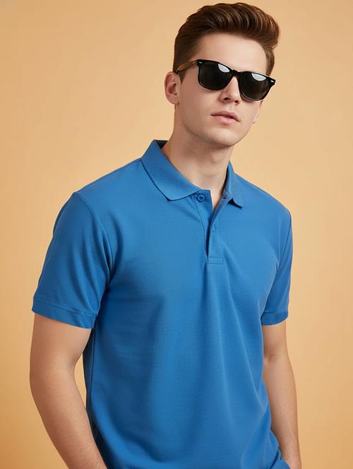 men solid short sleeve polo t-shirt - 22300835 - Very Small Image - 1