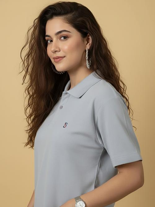 women solid short sleeve polo t-shirt - 22300896 - Very Small Image - 1