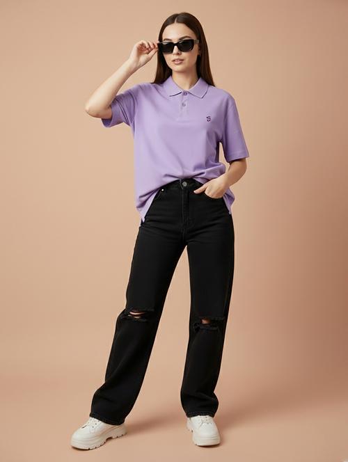 women solid short sleeve polo t-shirt - 22300897 - Very Small Image - 1