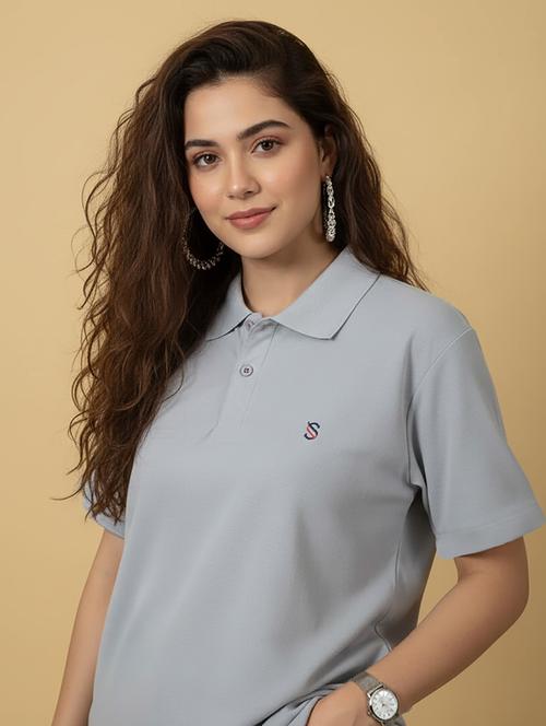 women solid short sleeve polo t-shirt - 22300944 - Very Small Image - 1