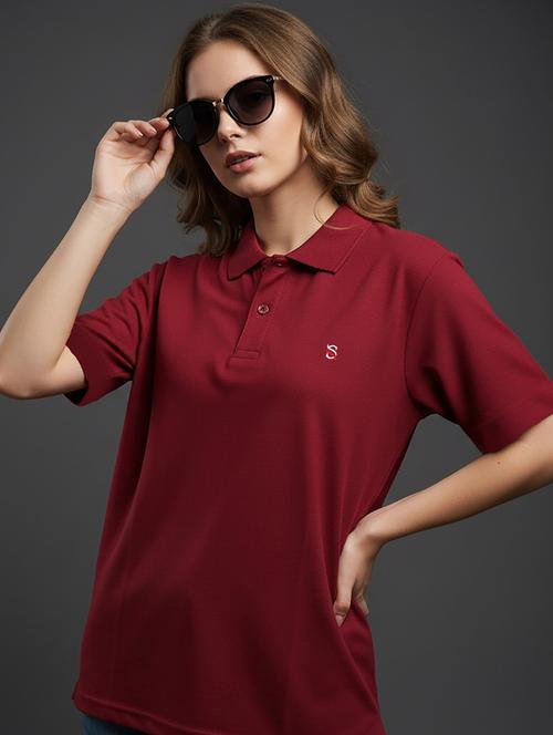 women solid short sleeve polo t-shirt - 22300946 - Very Small Image - 1