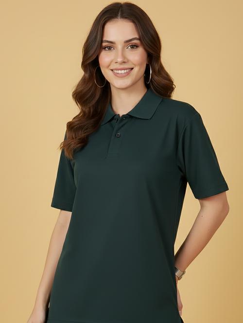 women solid short sleeve polo t-shirt - 22300954 - Very Small Image - 1