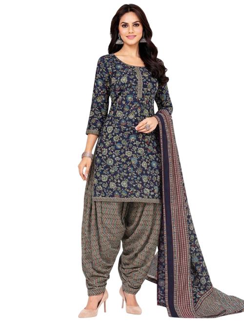 women floral printed unstitched suit set - 22301549 - Very Small Image - 1