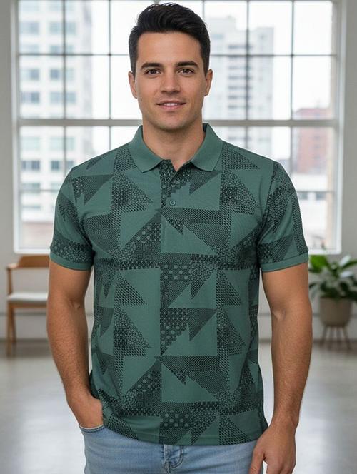 men printed short sleeve polo t-shirt - 22301585 - Very Small Image - 1