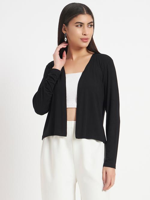women solid long sleeve regular shrug - 22306507 - Very Small Image - 1