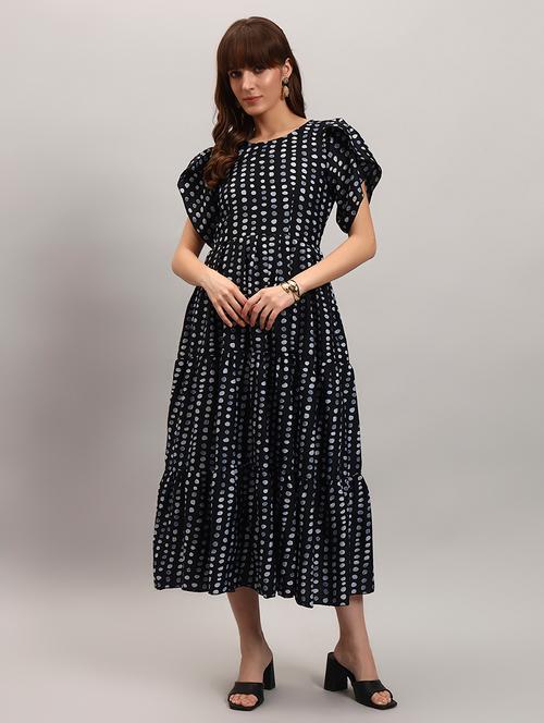 women printed tulip sleeve tiered dress - 22308068 - Very Small Image - 1