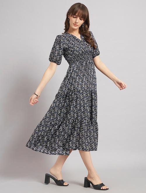 women floral puff sleeves tiered dress - 22308338 - Very Small Image - 1