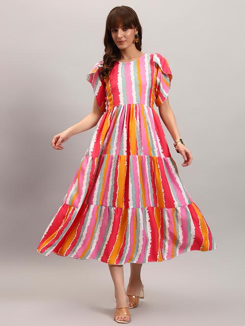 women printed tulip sleep tiered dress - 22309216 - Very Small Image - 1