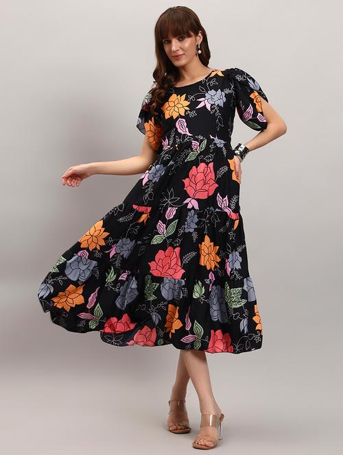 women floral tulip sleeve tiered dress - 22309217 - Very Small Image - 1