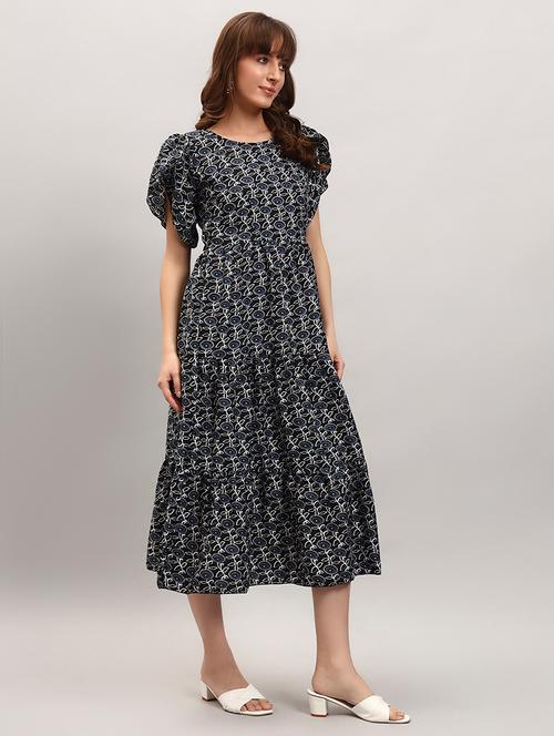women floral print tulip sleeve tiered dress - 22309450 - Very Small Image - 1