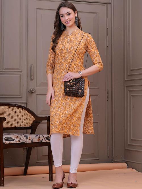 women paisley three quarter sleeve straight kurta - 22310925 - Very Small Image - 1