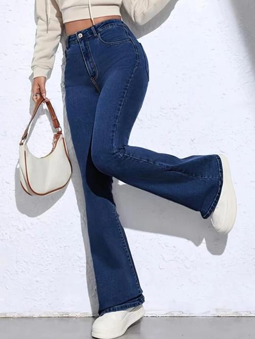 Women Solid High Rise Bootcut Jeans - 22319314 - Very Small Image - 1