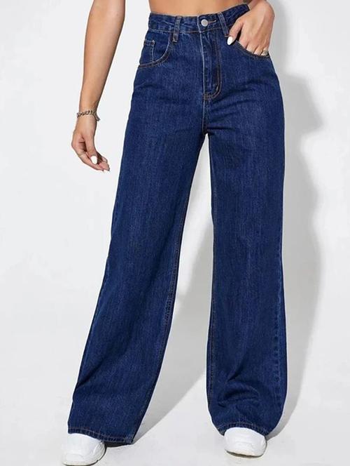 women solid high rise straight jeans - 22319351 - Very Small Image - 1