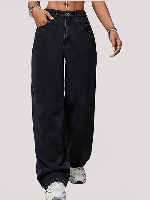 women plain high rise baggy jeans - 22319509 - Very Small Image - 1