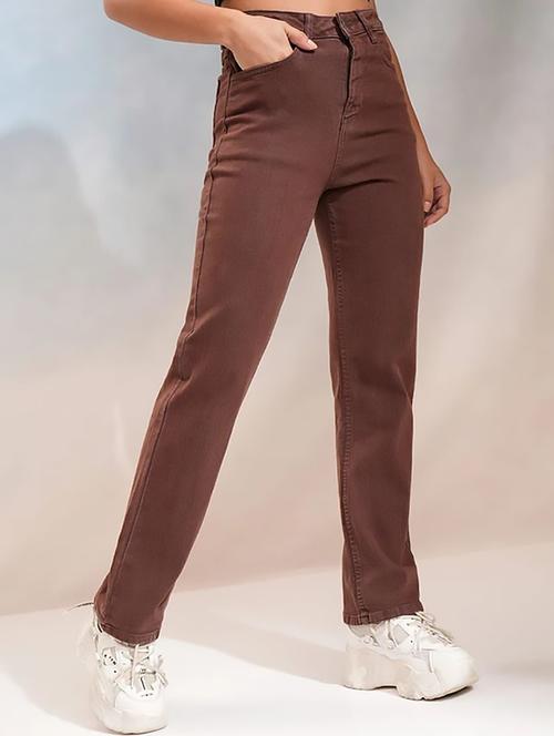 women solid high rise straight jean - 22319549 - Very Small Image - 1