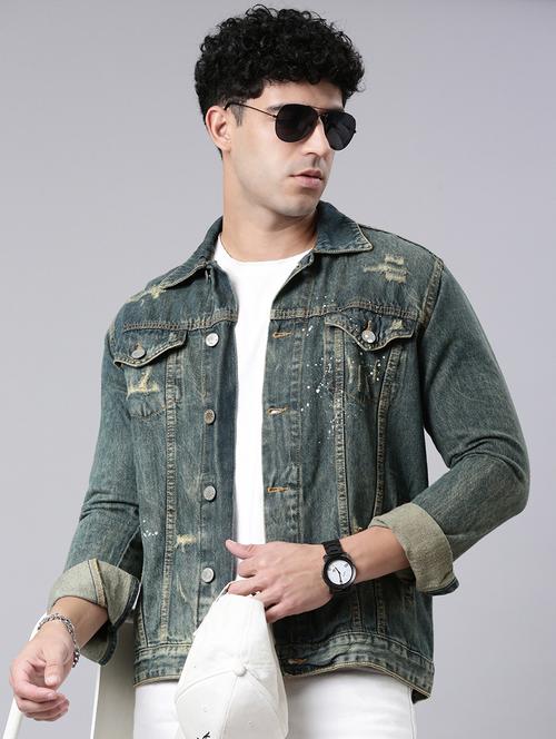 Men Washed Long Sleeve Denim Jacket - 22319745 - Very Small Image - 1