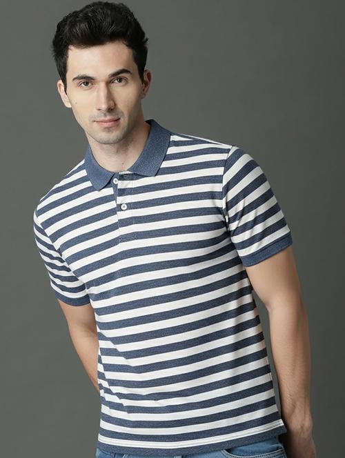 men striped short sleeve regular fit polo t-shirt - 22319973 - Very Small Image - 1
