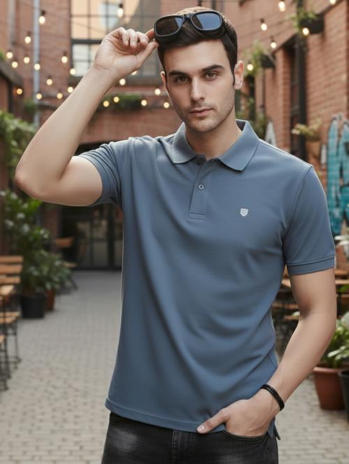 men solid short sleeve regular fit polo t-shirt - 22320165 - Very Small Image - 1
