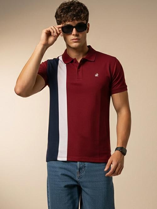 men color block short sleeve regular fit polo t-shirt - 22320321 - Very Small Image - 1