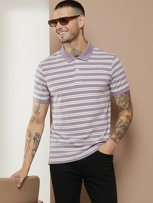 men striped short sleeve regular fit polo t-shirt - 22320365 - Very Small Image - 1