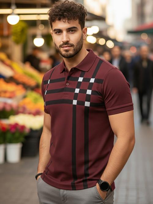 men printed short sleeve regular fit polo t-shirt - 22320397 - Very Small Image - 1