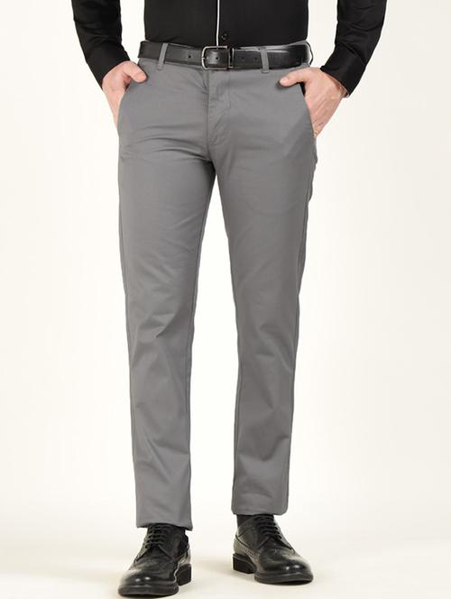 men solid mid rise flat front formal trouser - 22320535 - Very Small Image - 1