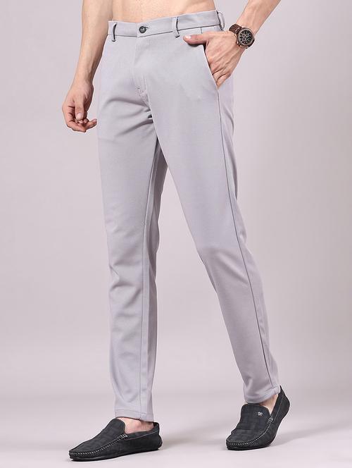 Men Solid Mid Rise Chinos Casual Trouser - 22321339 - Very Small Image - 1
