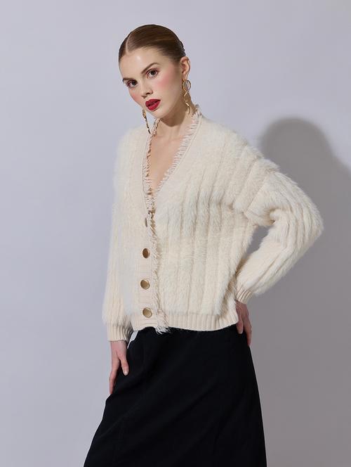 Women Self Designed Long Sleeve Cardigan - 22321775 - Very Small Image - 1