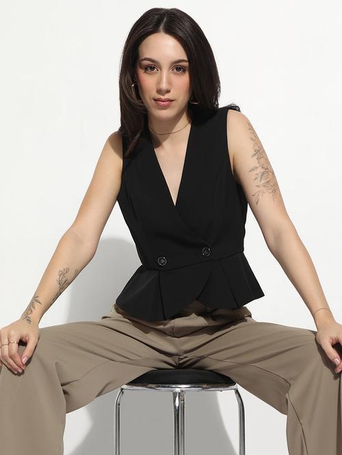 women solid sleeveless vest top - 22321781 - Very Small Image - 1