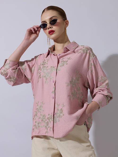 women embroidered collared long sleeve shirt - 22321866 - Very Small Image - 1