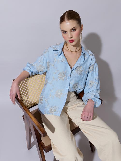 women embroidered collared long sleeve shirt - 22321867 - Very Small Image - 1