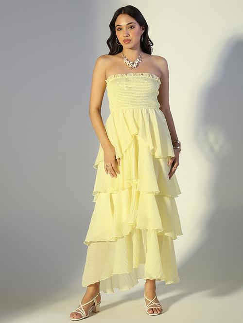 women solid off shoulder ruffle dress - 22321977 - Very Small Image - 1