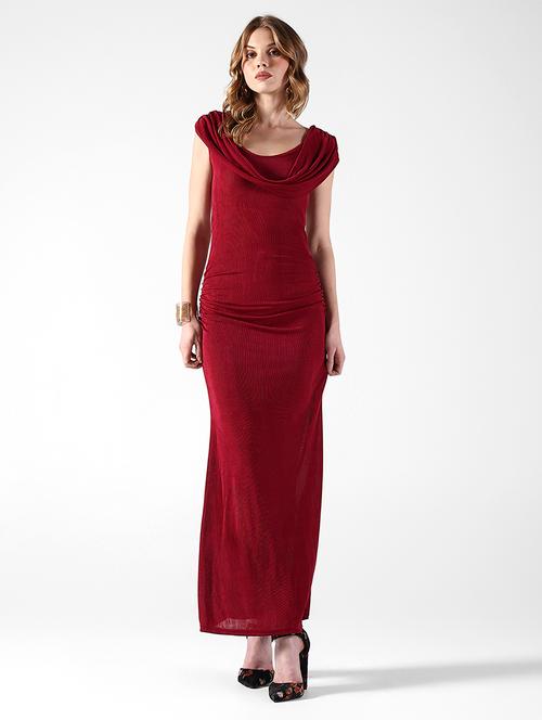 women solid cowl neck bodycon dress - 22322055 - Very Small Image - 1