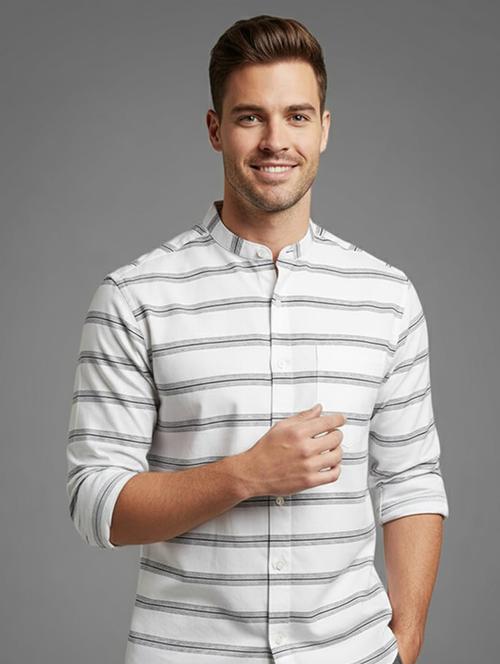 men striped long sleeve regular fit casual shirt - 22324721 - Very Small Image - 1