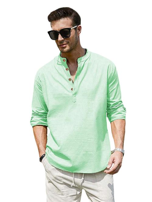 men solid mandarin neck short kurta - 22325379 - Very Small Image - 1