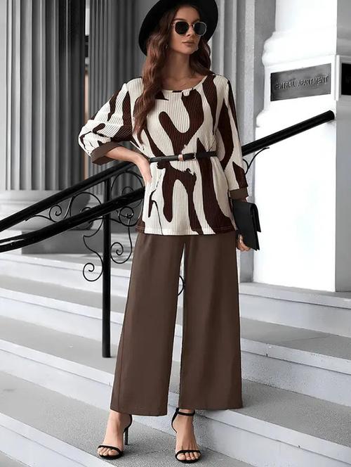 women printed top and trouser co-ord set - 22329244 - Very Small Image - 1